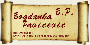 Bogdanka Pavičević vizit kartica
